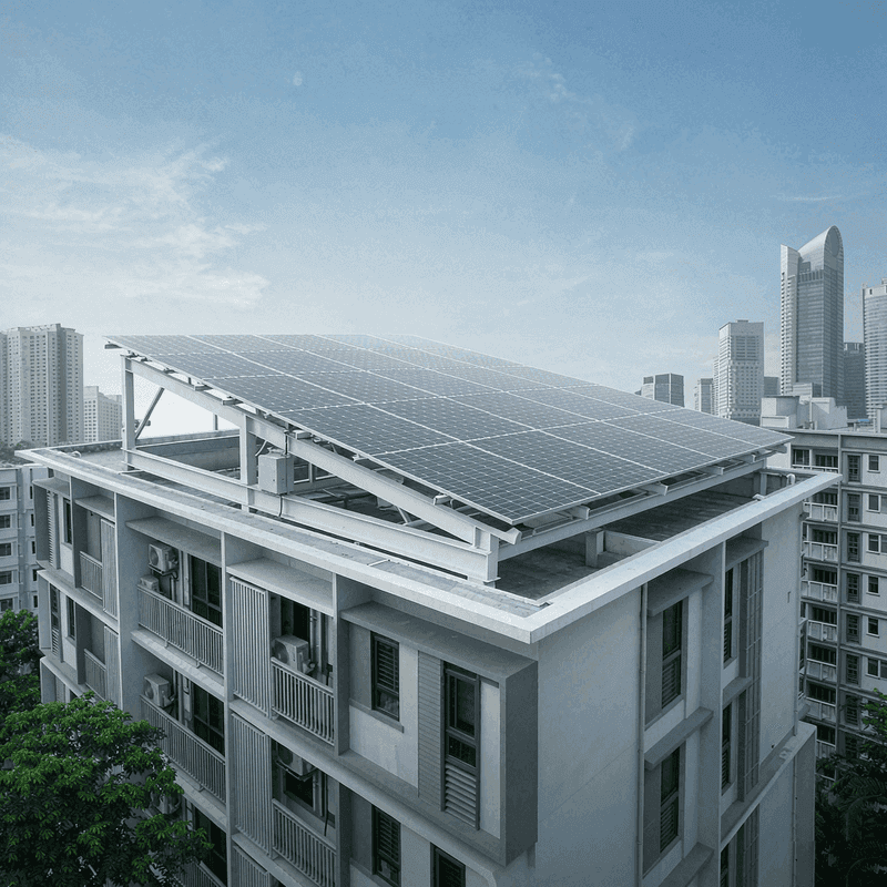 Rooftop solar installation in Singapore